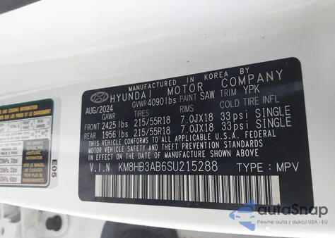 2025 Hyundai Kona Sel из США, поврежденный, VIN KM8HB3AB6SU215288